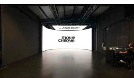 Screening room with an LED wall covering the entire wall
