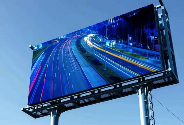 Twelve by eight meter LED billboard installed next to a road