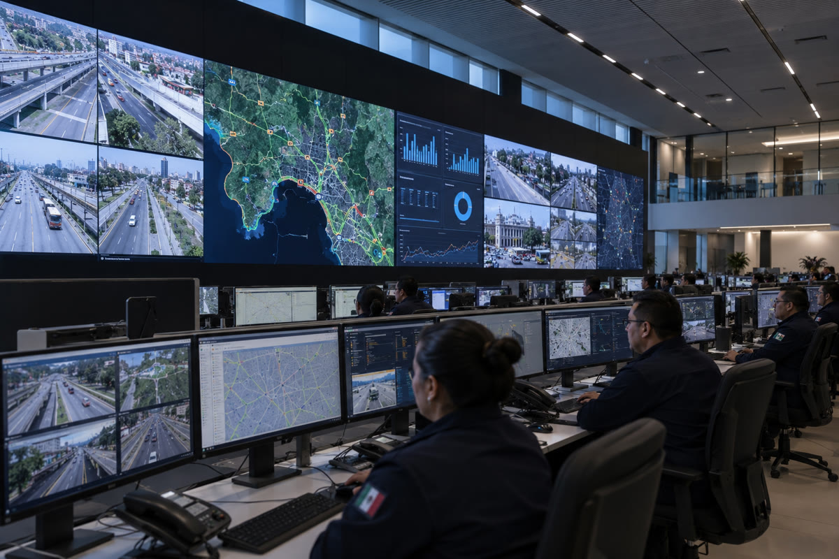 Permanent modular LED video wall in a control and monitoring center